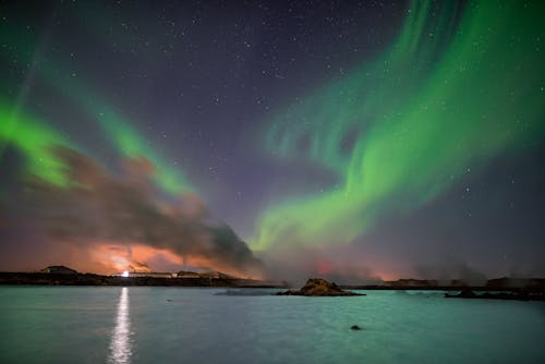 Aurora Borealis in the Night Sky