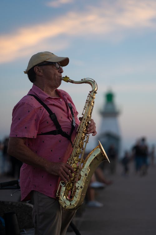A Man Playing a Saxophone