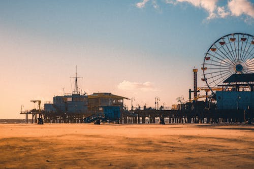 Photo of Santa Monica Pier in Santa Monica, California at Sunset