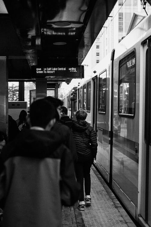 People Standing Beside the Train