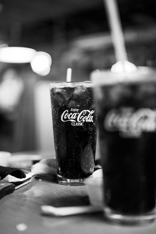 Coca Cola Glasses in Black and White