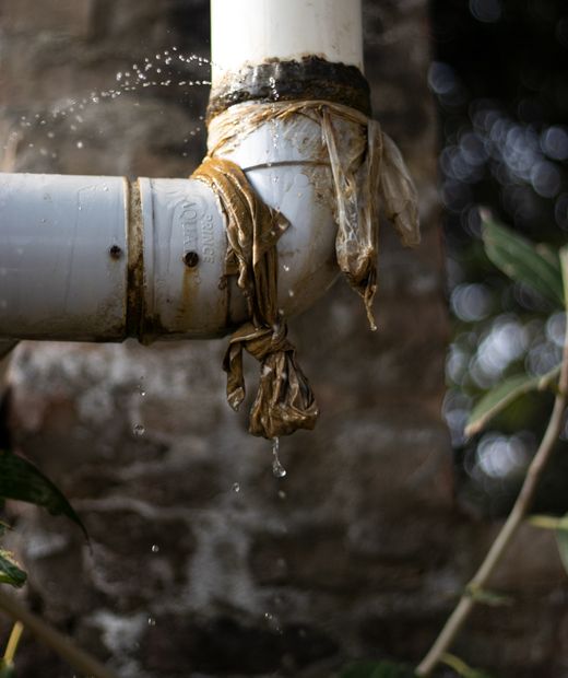 Leaking pipe dripping water
