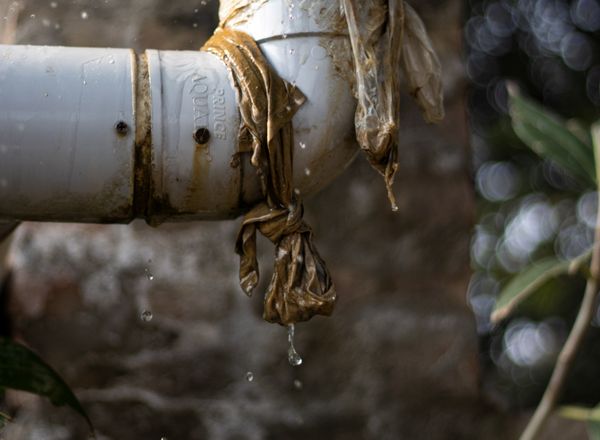 Leaking pipe dripping water