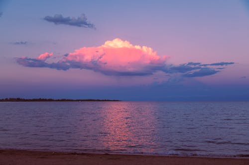 Photograph of a Sea under a Cloud