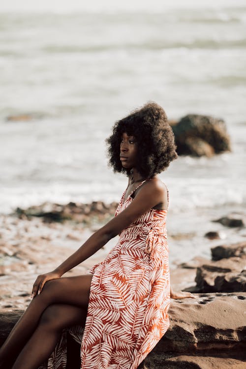 Kostnadsfri bild av afrikansk amerikan kvinna, ärmlös, klänning
