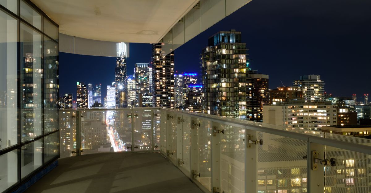 Balcony with View of City During Night Time · Free Stock Photo