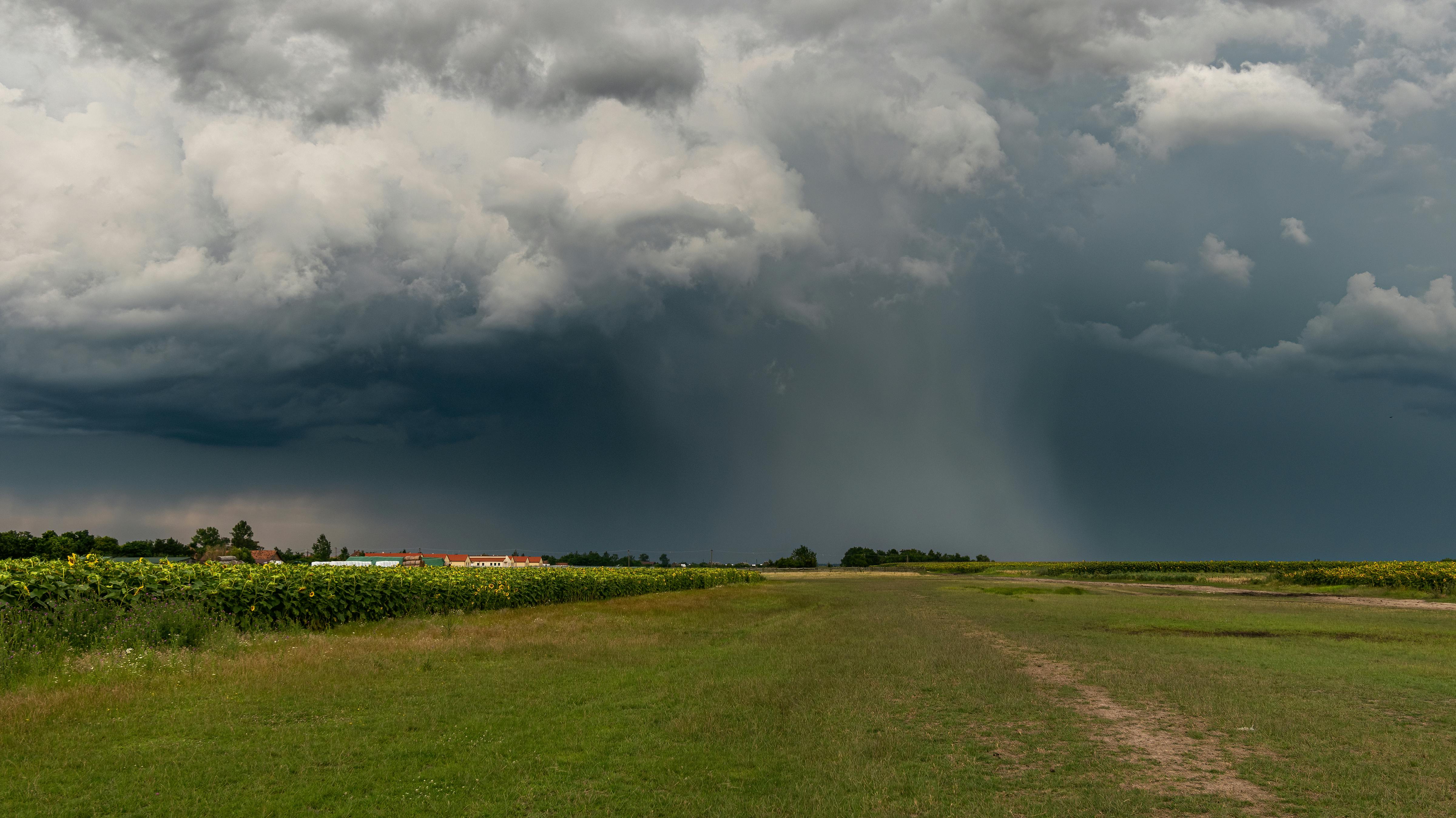 Weather front over fields