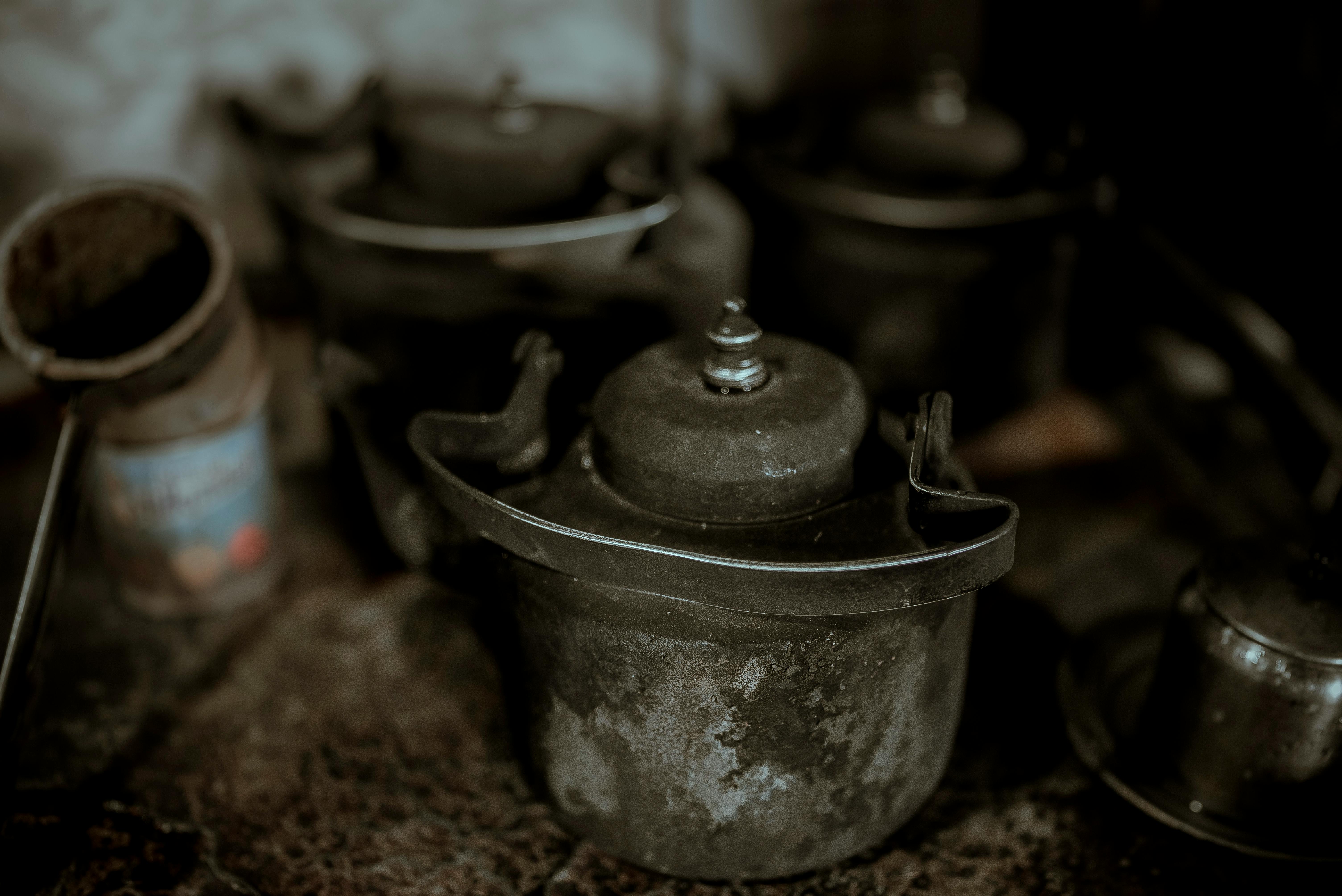 close up of vintage teapot