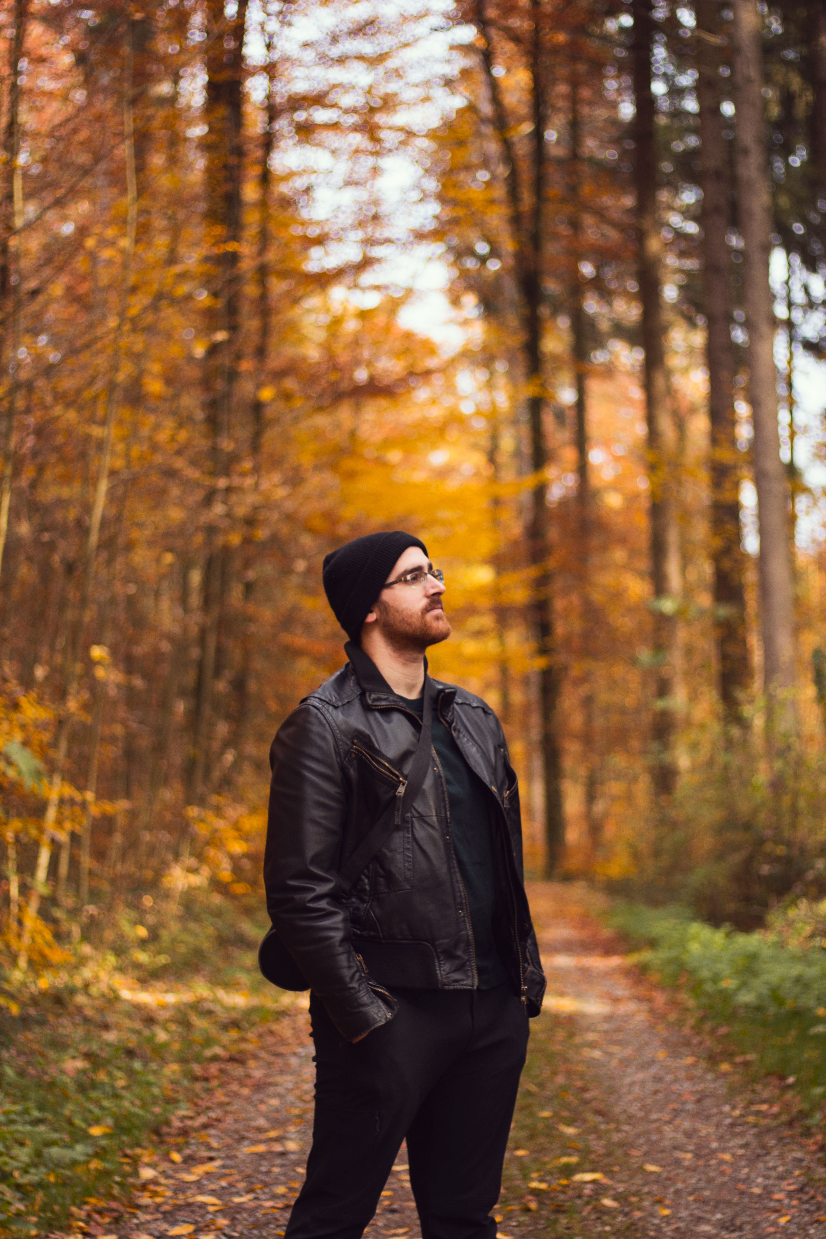 Man Posing in Forest in Autumn · Free Stock Photo