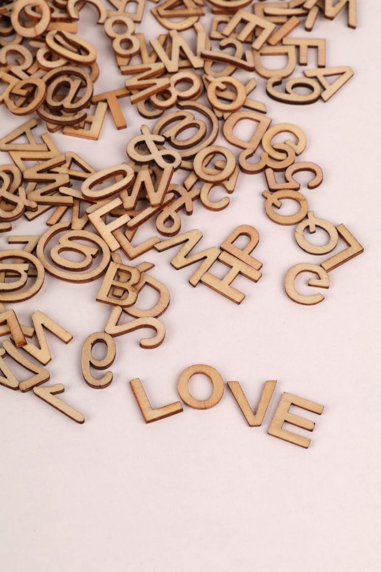 Love Making With Wooden Letters