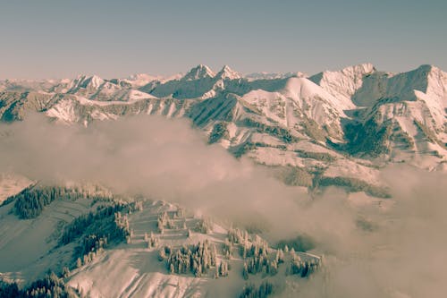 Immagine gratuita di catena montuosa, fotografia aerea, freddo