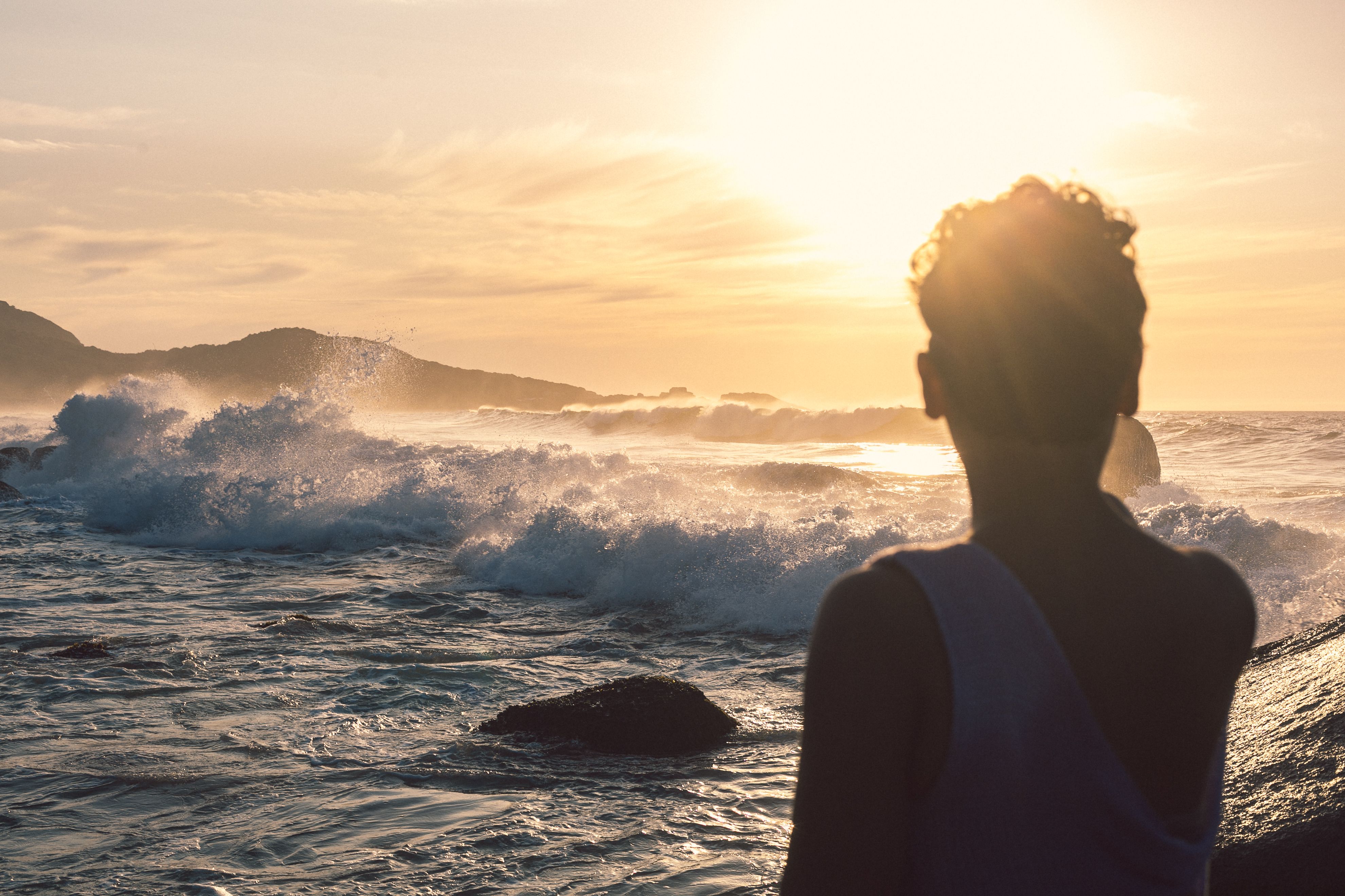 Praia Mole beach curve at sunrise, Florianópolis