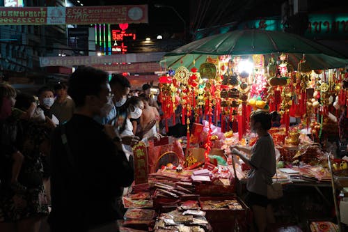 A Market Stall at Night 