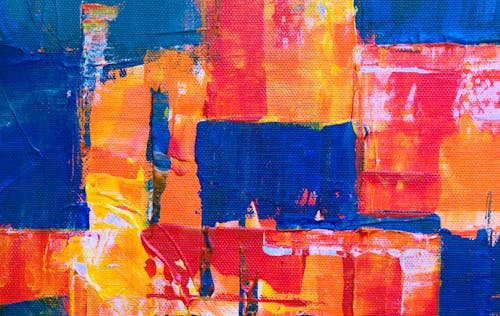 Photo of Abstract Painting with Vibrant Colors