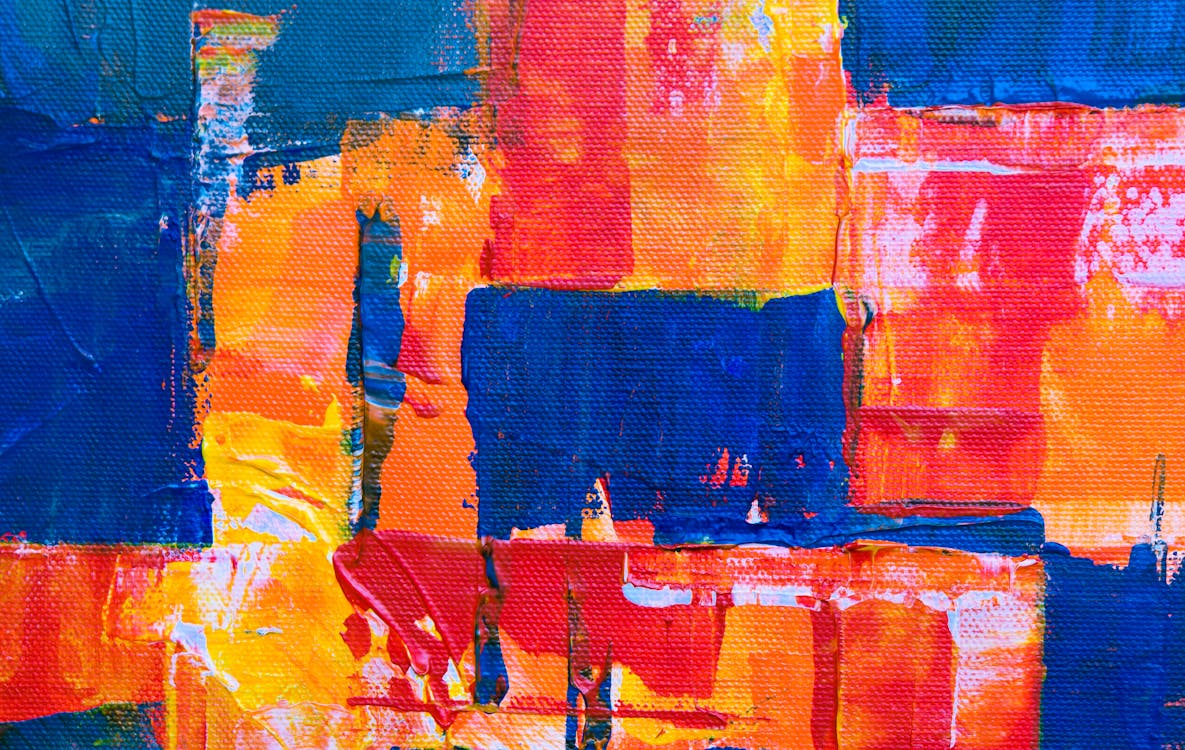 Photo of Abstract Painting with Vibrant Colors