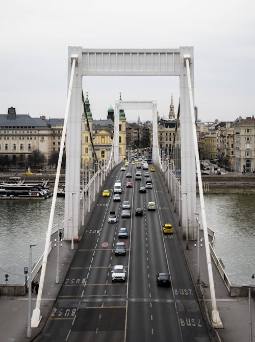 Cars on Bridge in City