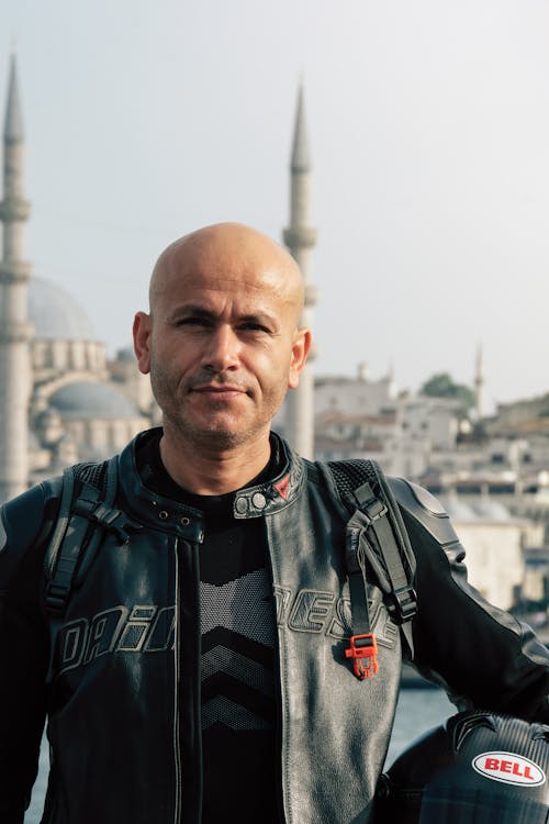 Man Wearing a Leather Jacket, Istanbul, Turkey 