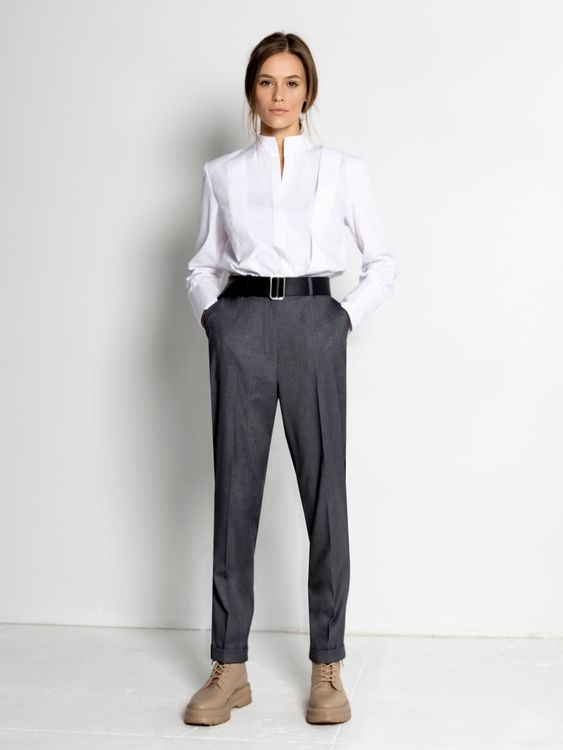 Woman Wearing White Dress Shirt and Gray Pants Free Stock Photo Woman Wearing White Dress Shirt and Gray Pants Free Stock Photo