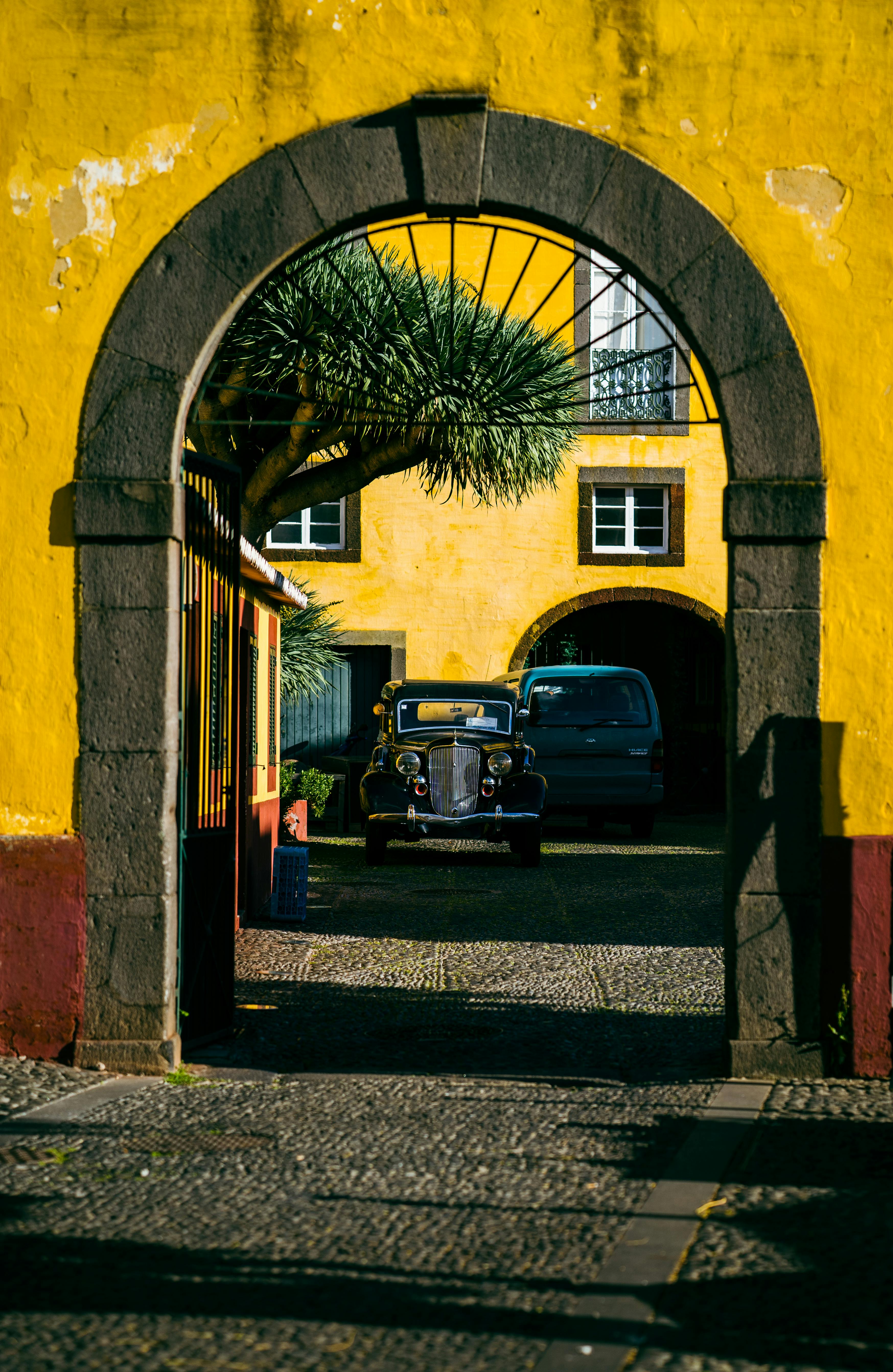 Free Arch in an Old Castle in Madeira, Portugal Stock Photo