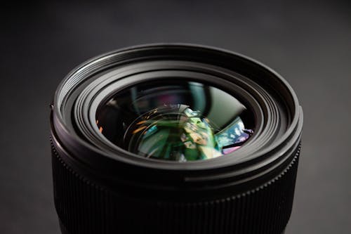 Close-up of an SLR Camera Lens 