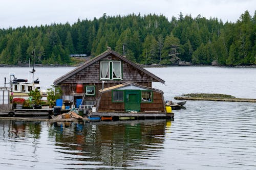 Boathouse in Lake near Forest