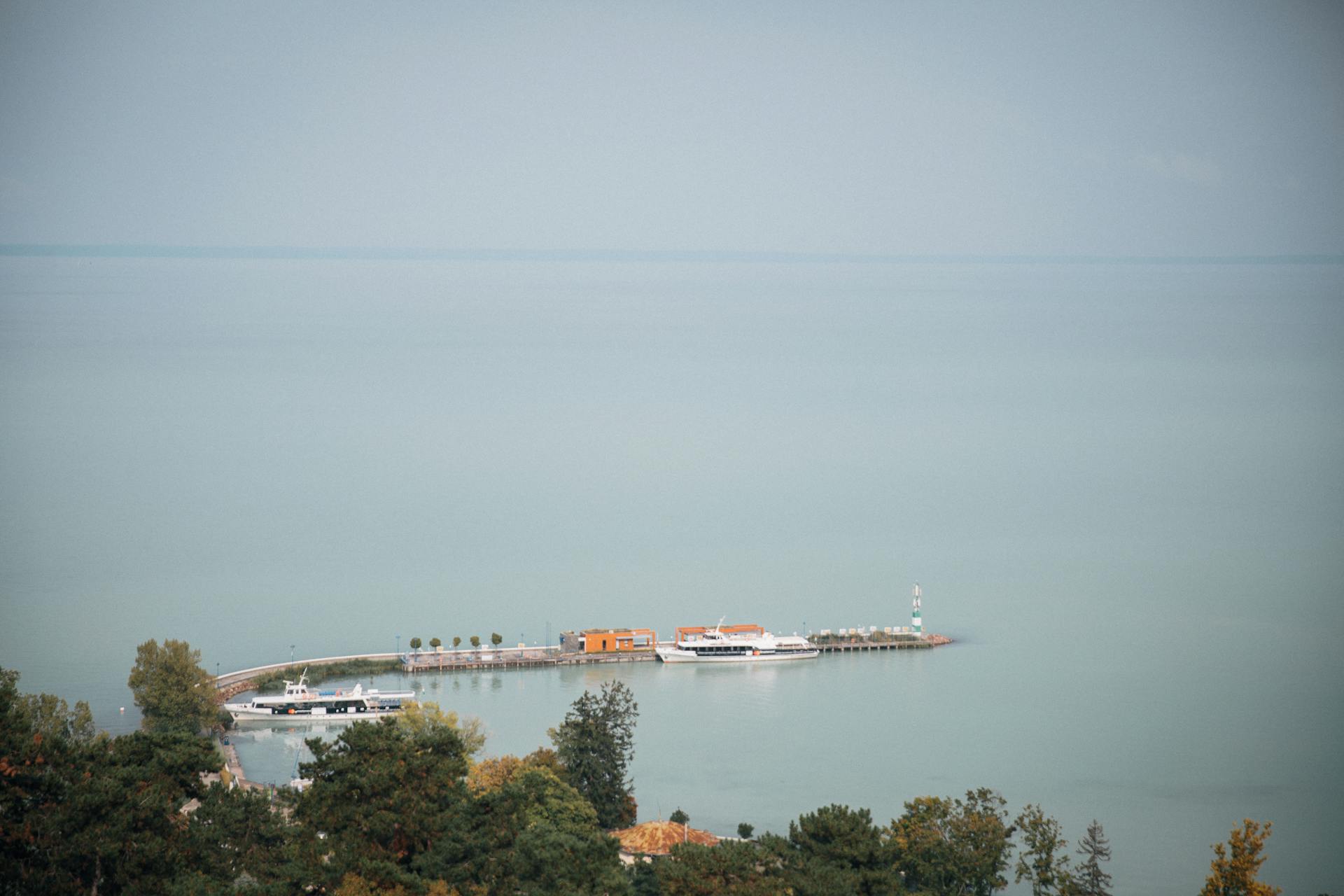 Ferries Moored in Harbor
