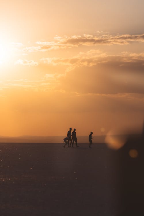 People Walking on Desert under Sunlight