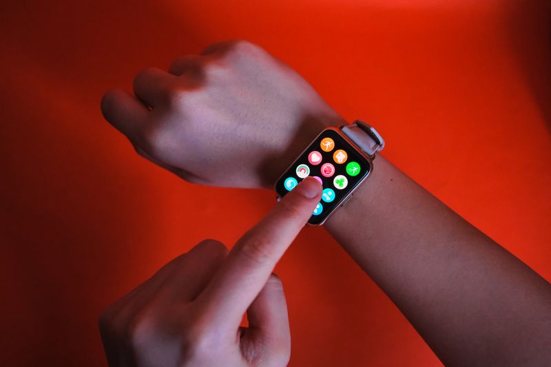 Person wearing a smartwatch