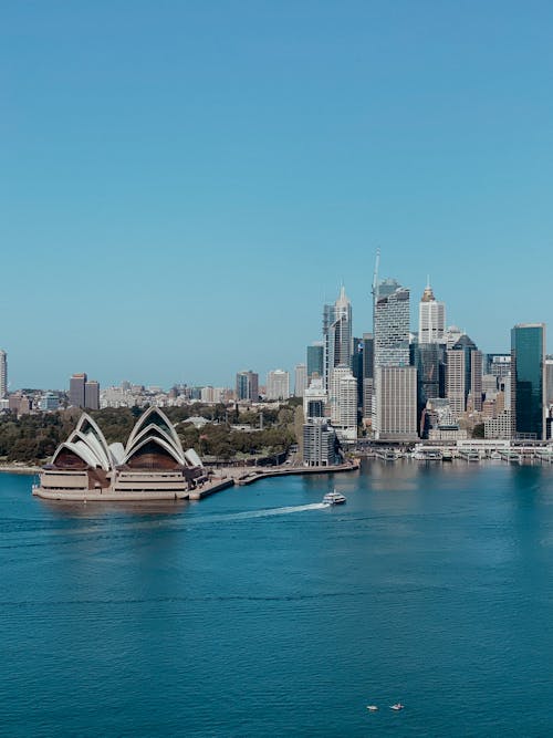 Aerial View of the Sydney Opera House and Skyscrapers, Sydney, Australia 