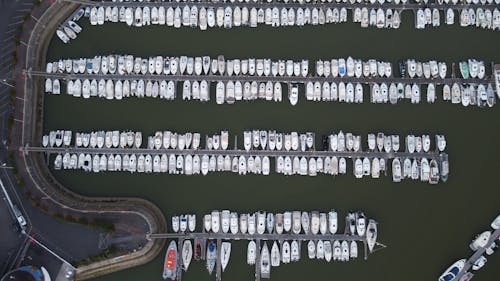 Gratis arkivbilde med båter, dokkingområde, dronebilde