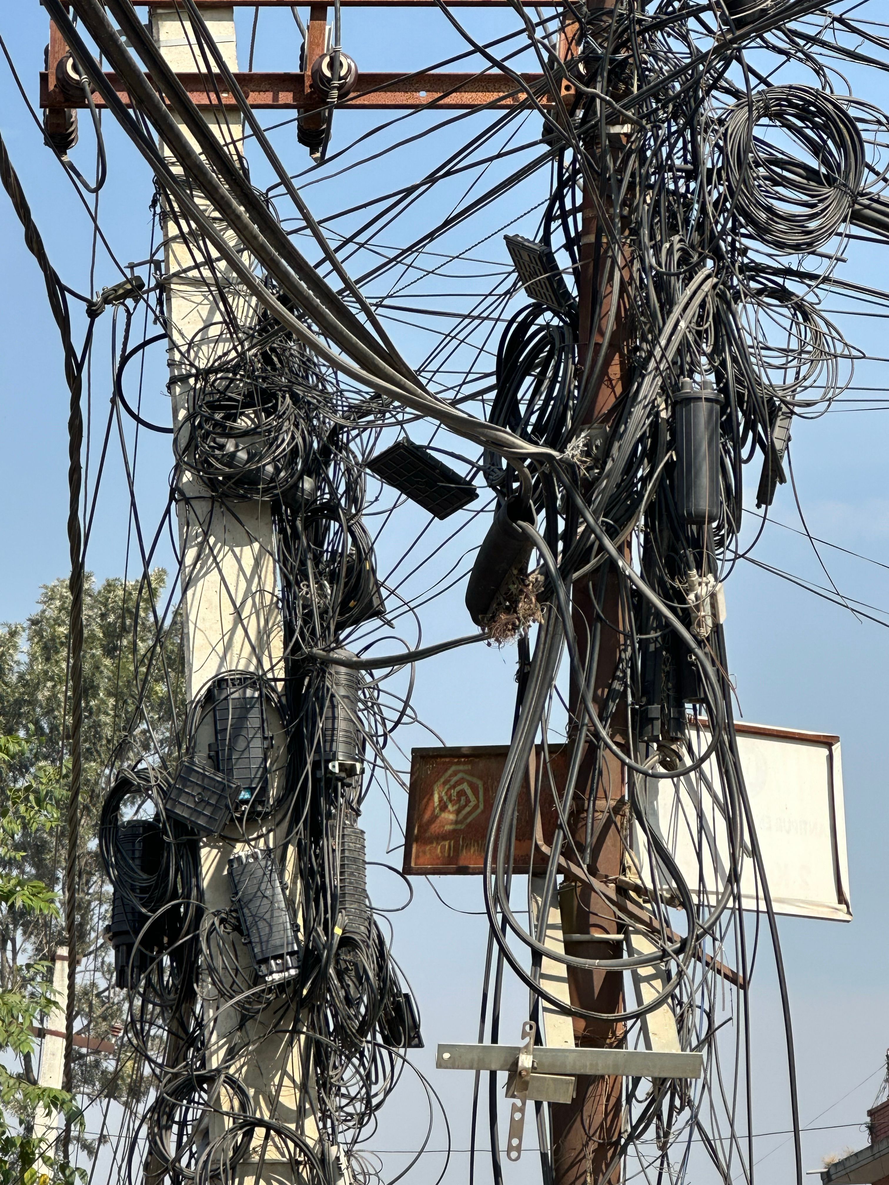 electricity wires on posts