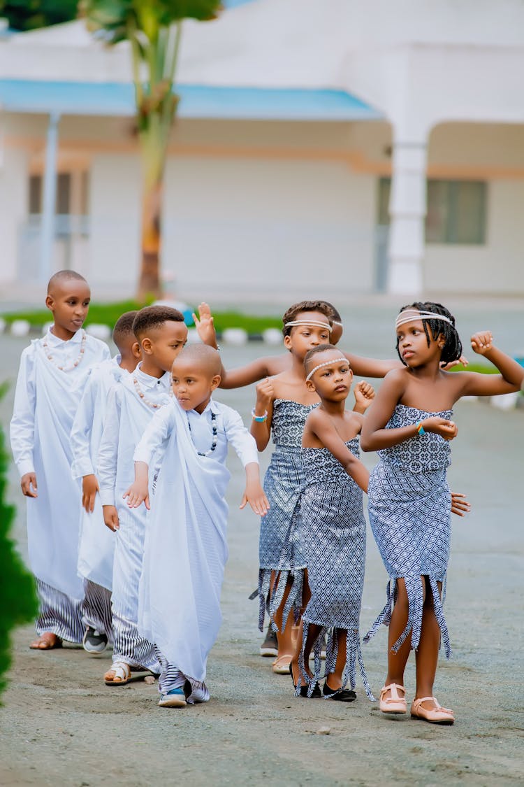 Young Boys And Girls During A Traditional Ceremony 