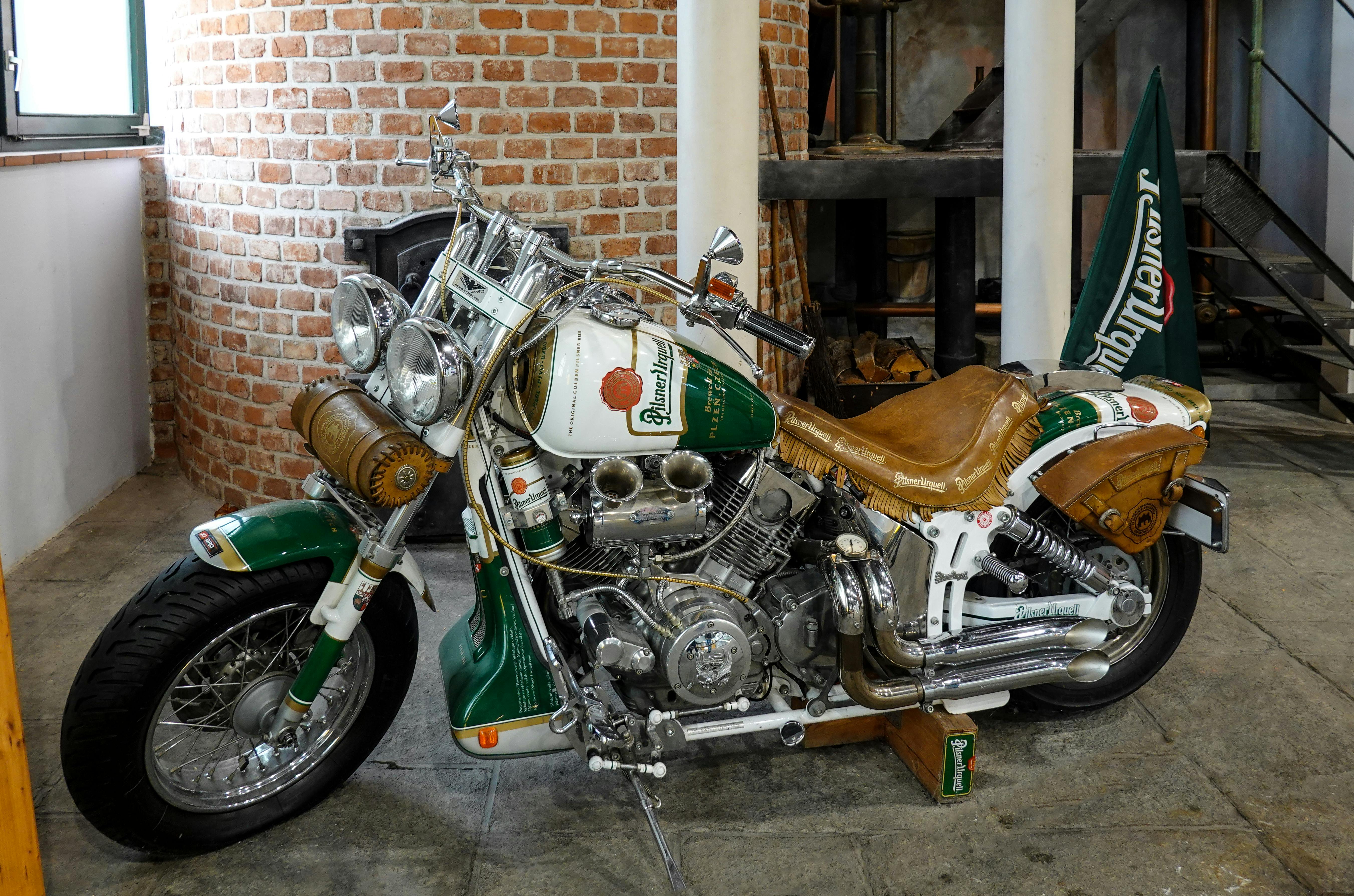 HarleyDavidson Motorcycle inside the Pilsner Urquell Brewery · Free