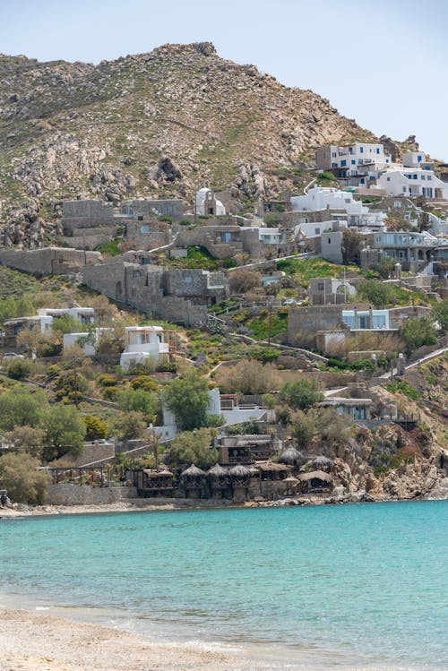 White Houses on a Hill on the Shore 