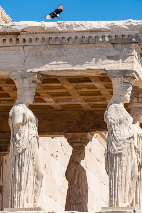 Marble Caryatids at Erechtheion Temple in Acropolis