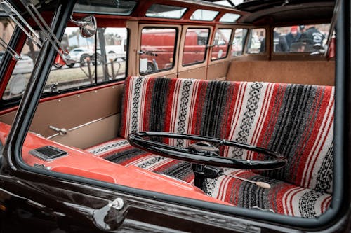 Imagine de stoc gratuită din interior auto, microbus, retro