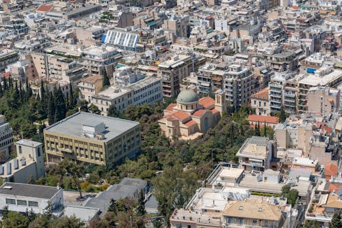 Aerial View of Athens, Greece 