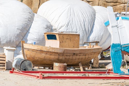 Základová fotografie zdarma na téma člun, dřevěná loď, písek