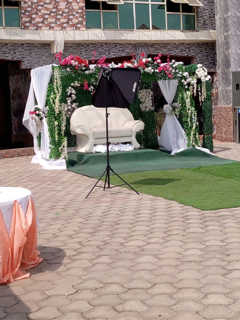 White flower arch ceremony