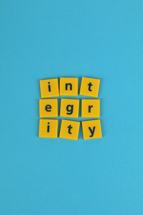Word Integrity on Blue Background · Free Stock Photo
