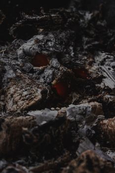 gray ash fireplace burnt