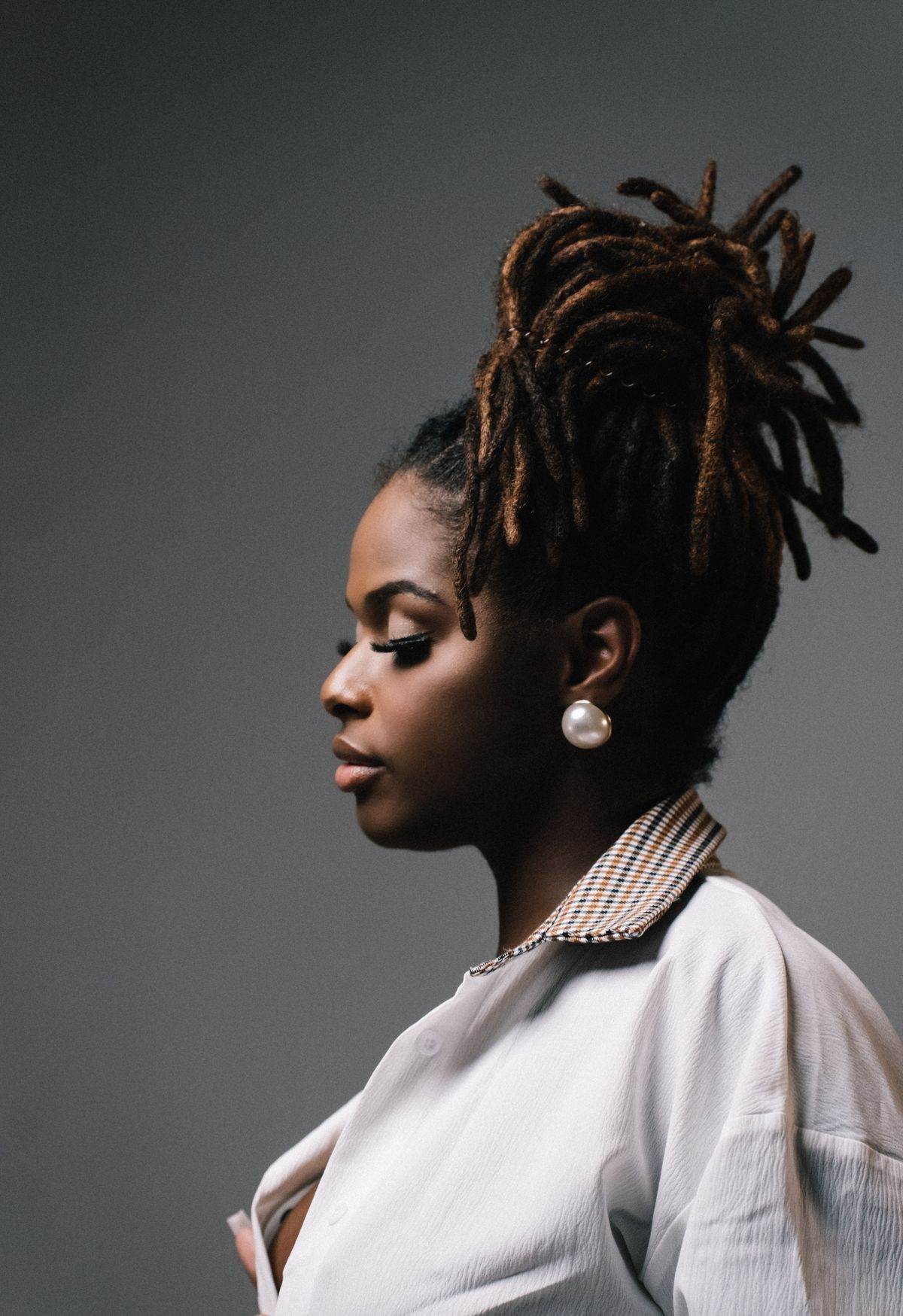 Styled dreadlocks portrait