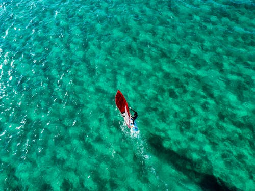 Fotobanka s bezplatnými fotkami na tému dobrodružstvo, doska na windsurfing, krajina pri mori