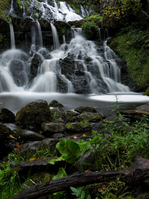 Waterfall Water Flowing over Rocks