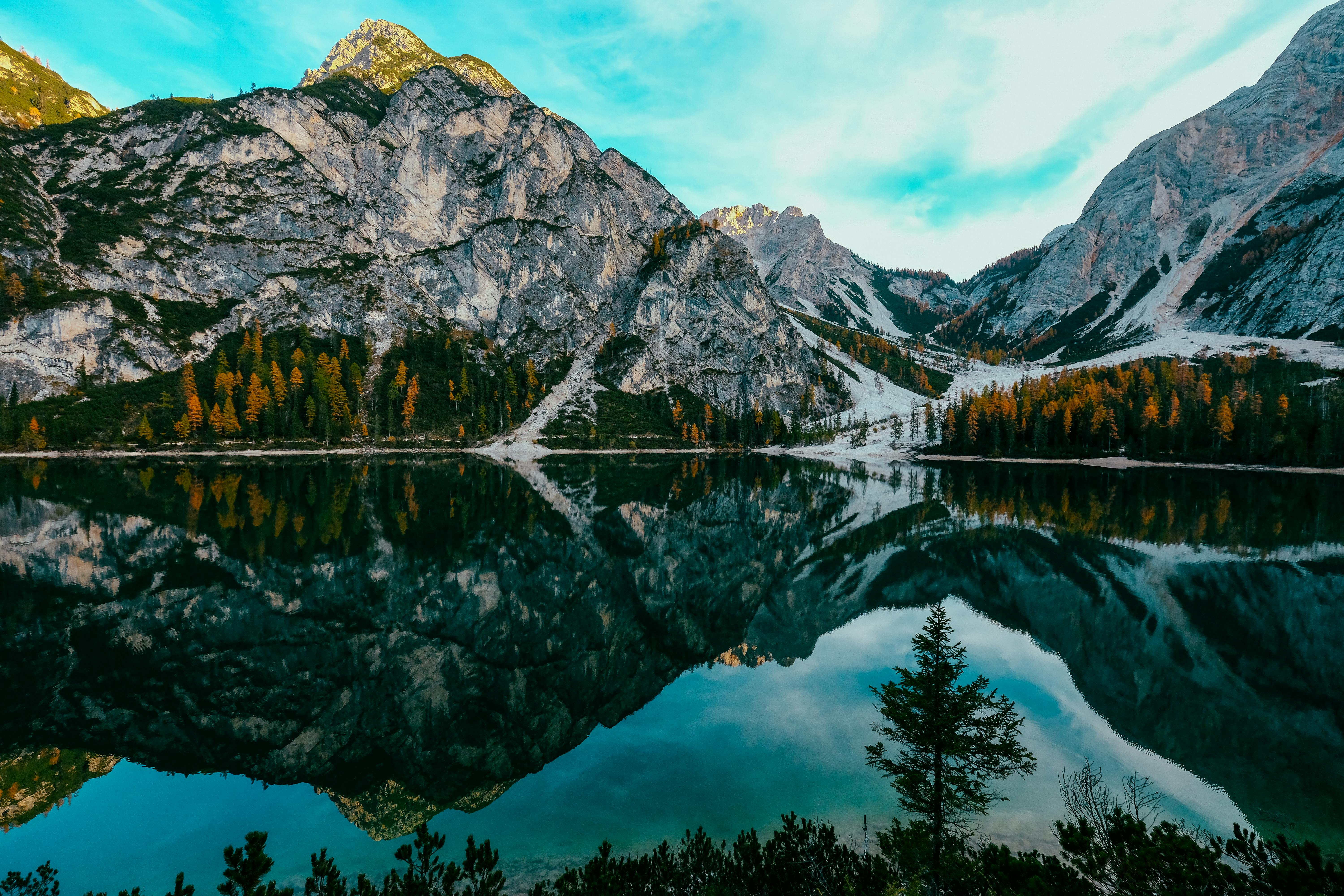 Reflection of Mountain on Lake Braies · Free Stock Photo