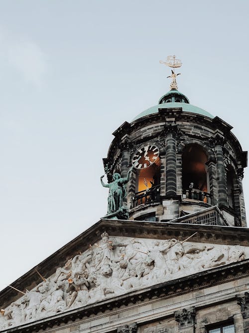 Foto profissional grátis de exterior do edifício, ornamentado, relógio