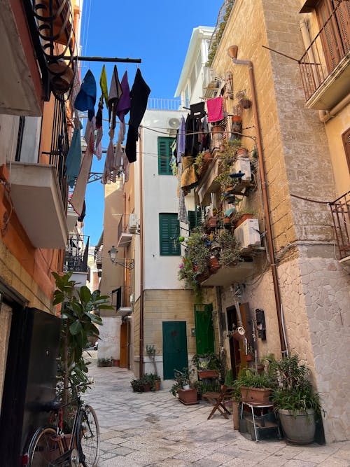 Clothes Hanging on Building Balconies