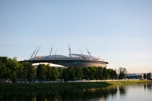 Ingyenes stockfotó folyó, gazprom arena, kresztovszkij stadion témában