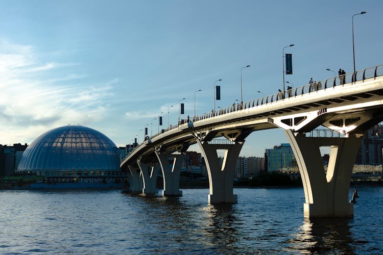 Footbridge Over Neva River