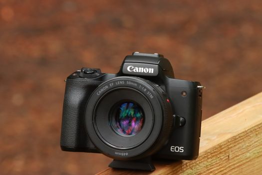A Close-Up Shot of a Canon EOS M50